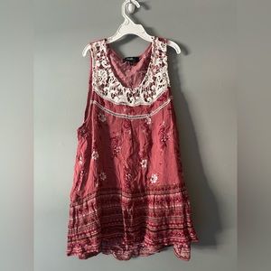 Pink and white ANGELS tank top. Size -L